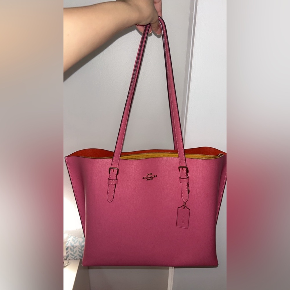 Pink coach purse with matching wallet